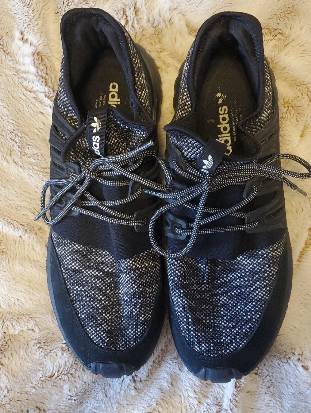 Men's Adidas Black Knit Athletic Sneakers